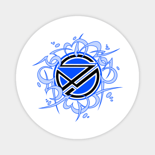 Sinister Motives blue tribal logo Magnet